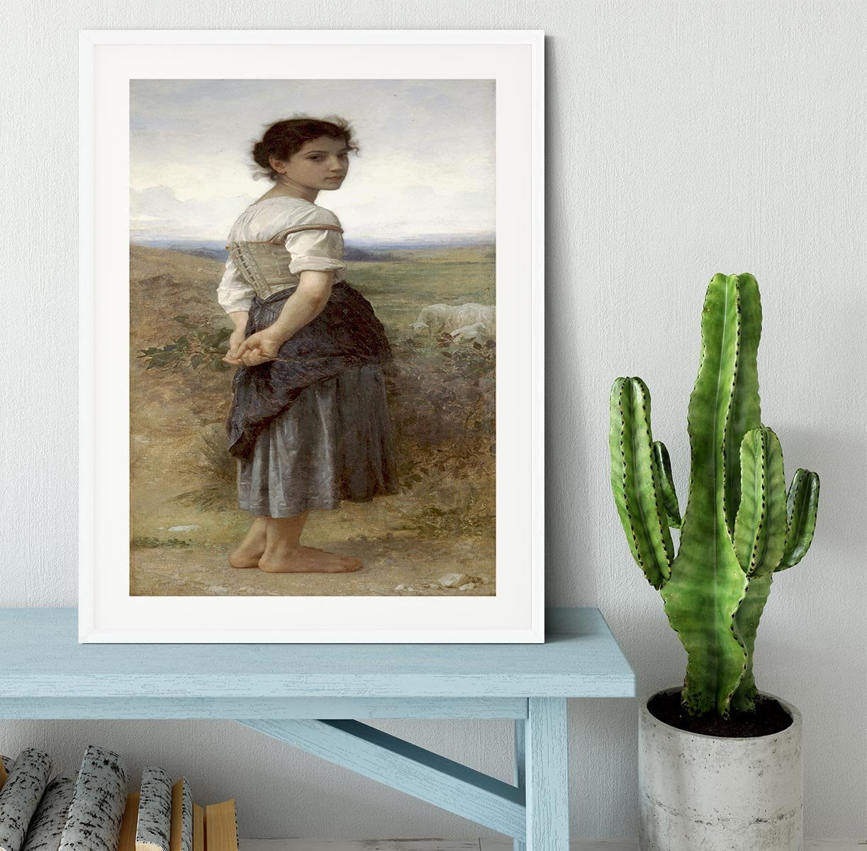 The Young Shepherdess By Bouguereau Framed Print - Canvas Art Rocks - 5