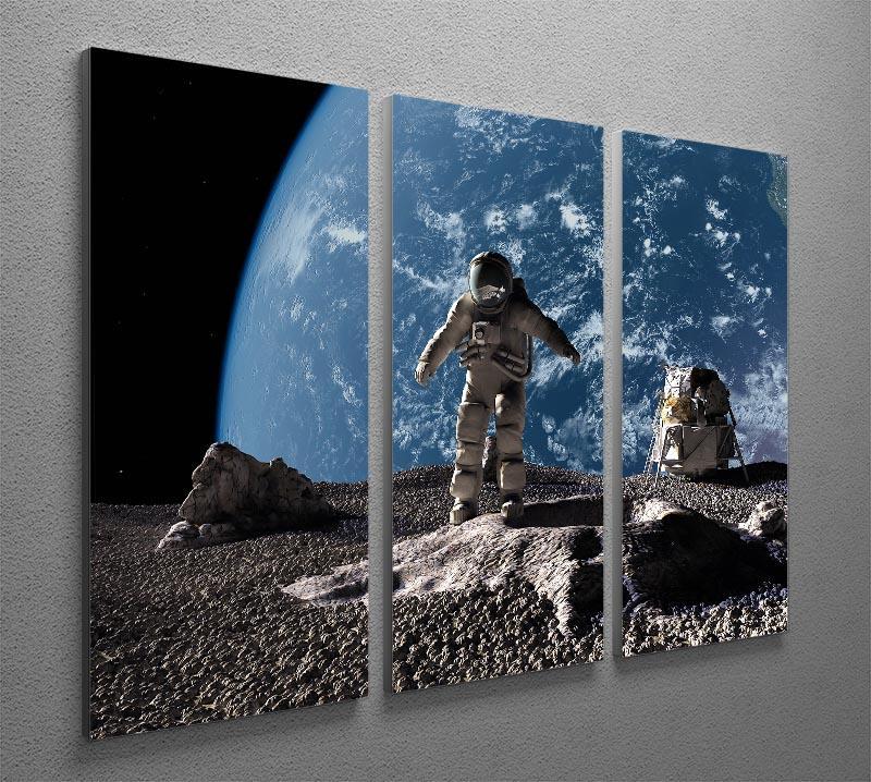 The astronaut on a background of a planet 3 Split Panel Canvas Print - Canvas Art Rocks - 2
