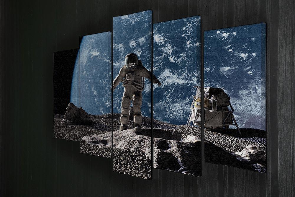 The astronaut on a background of a planet 5 Split Panel Canvas - Canvas Art Rocks - 2