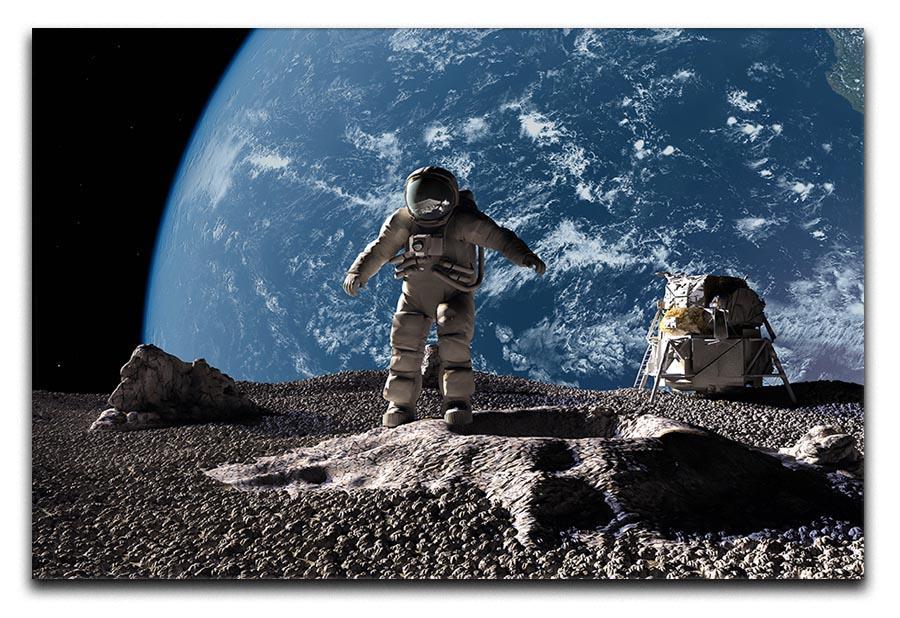 The astronaut on a background of a planet Canvas Print or Poster  - Canvas Art Rocks - 1