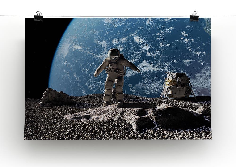 The astronaut on a background of a planet Canvas Print or Poster - Canvas Art Rocks - 2