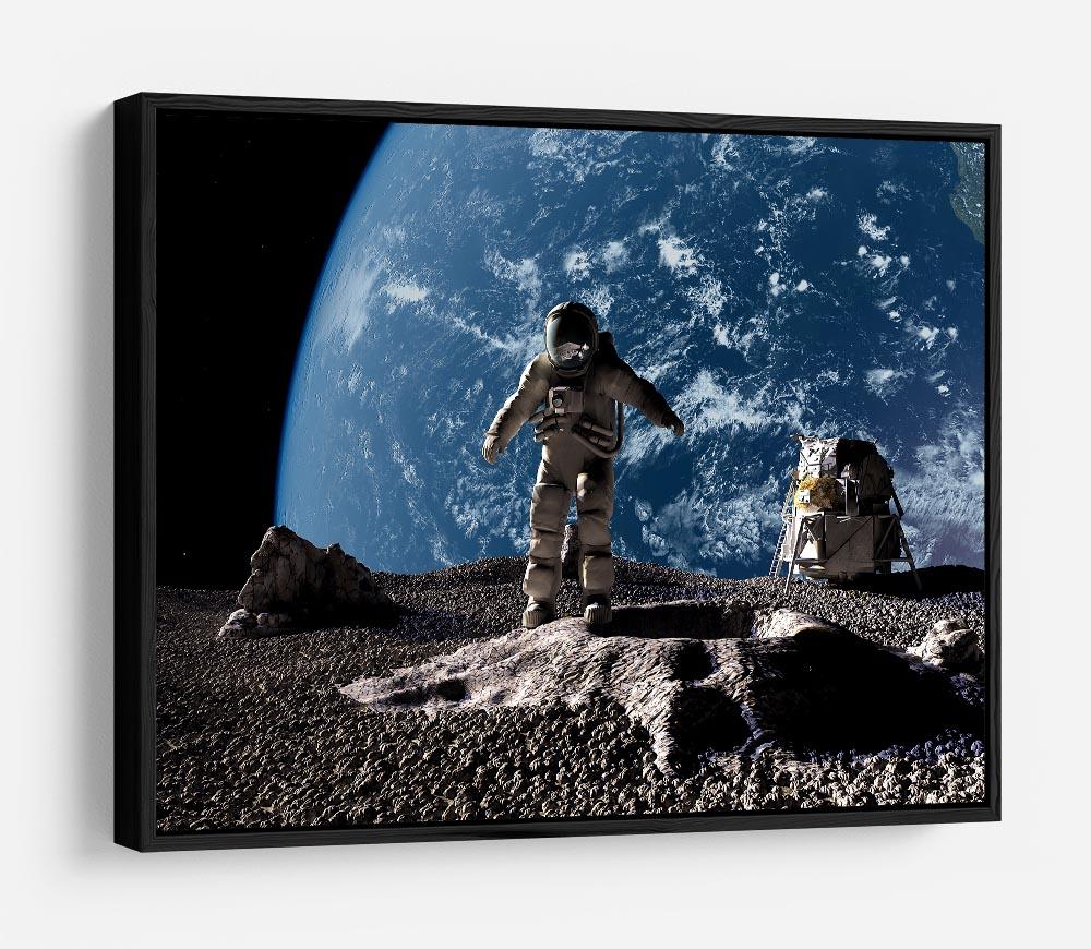 The astronaut on a background of a planet HD Metal Print