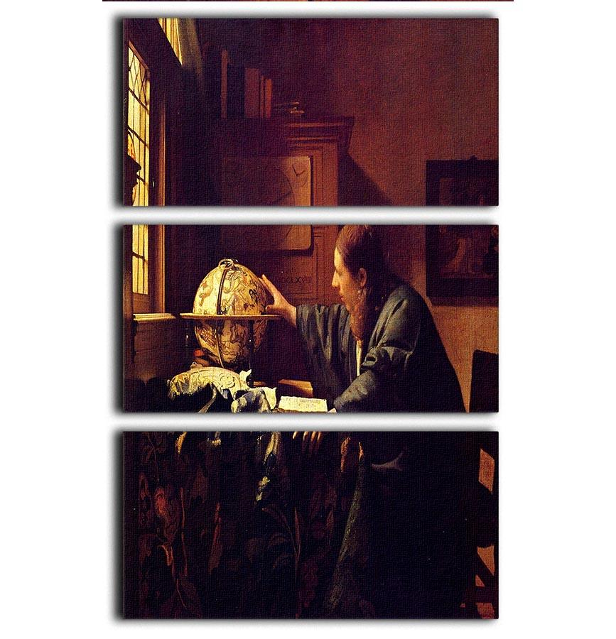 The astronomer by Vermeer 3 Split Panel Canvas Print - Canvas Art Rocks - 1