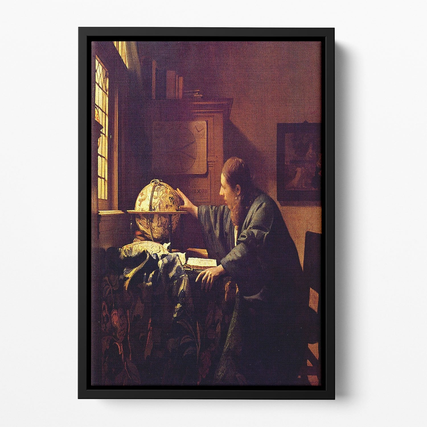 The astronomer by Vermeer Floating Framed Canvas
