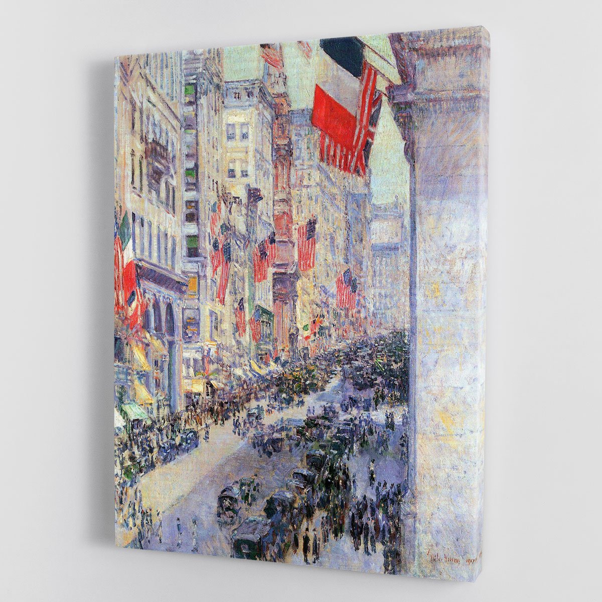 The avenue along 34th Street May 1917 by Hassam Canvas Print or Poster