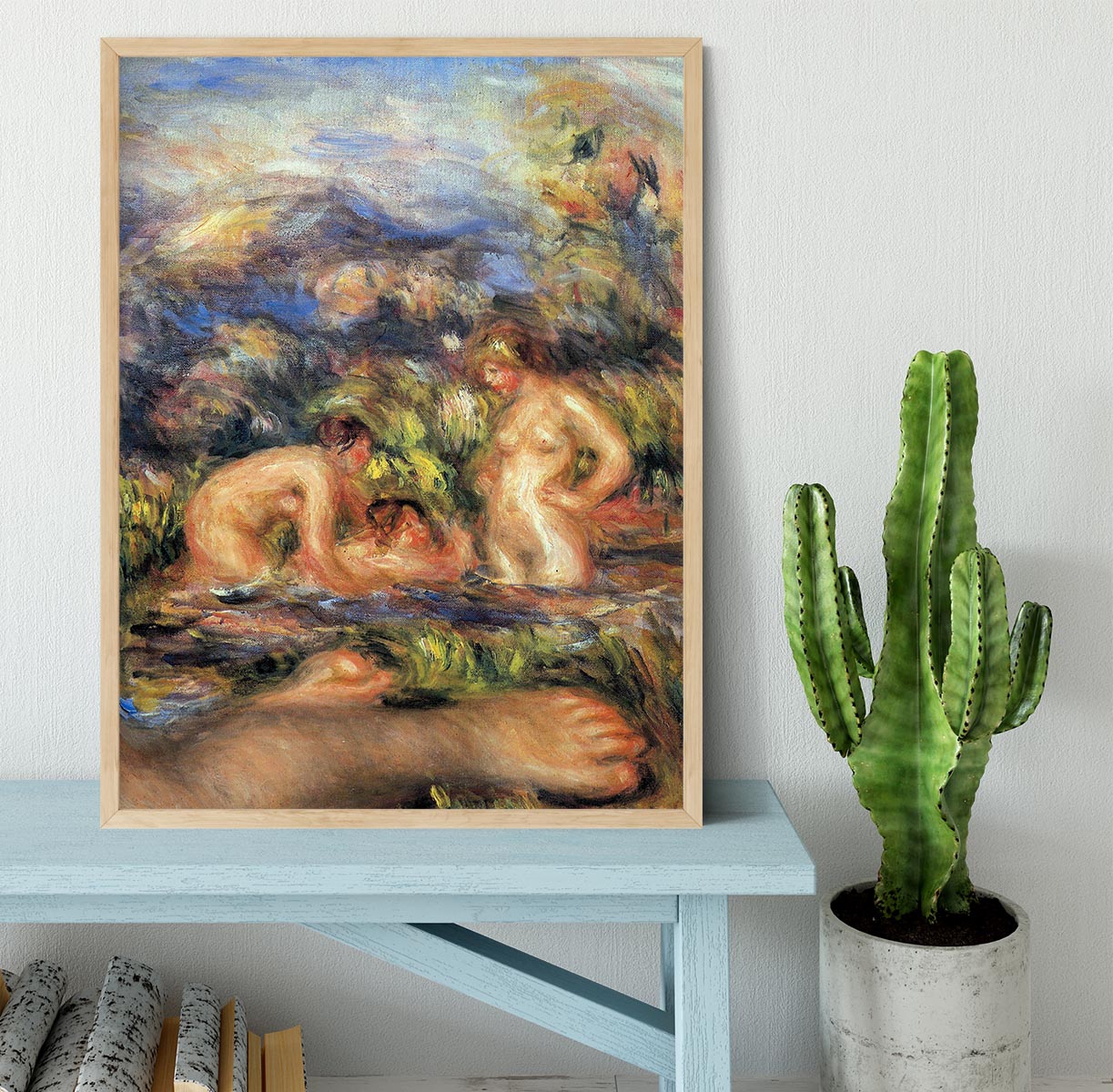 The bathers Detail by Renoir Framed Print - Canvas Art Rocks - 4