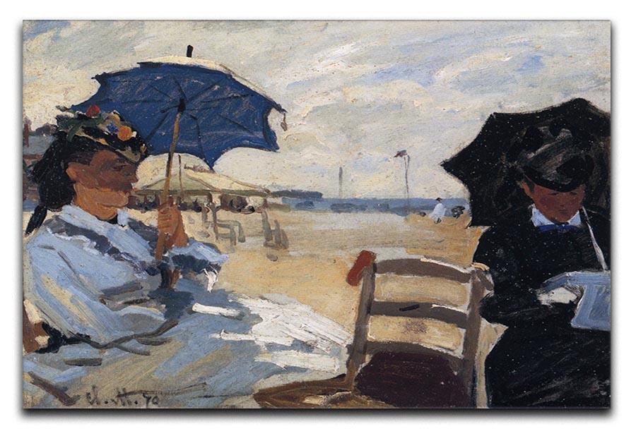 The beach a Trouville by Monet Canvas Print & Poster  - Canvas Art Rocks - 1