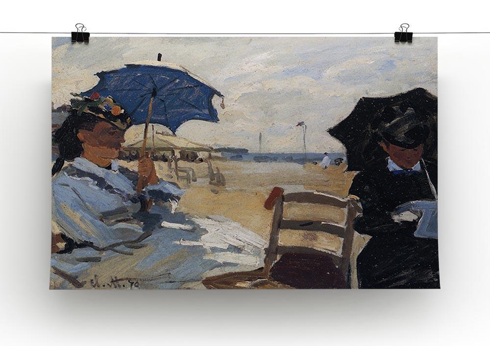 The beach a Trouville by Monet Canvas Print & Poster - Canvas Art Rocks - 2