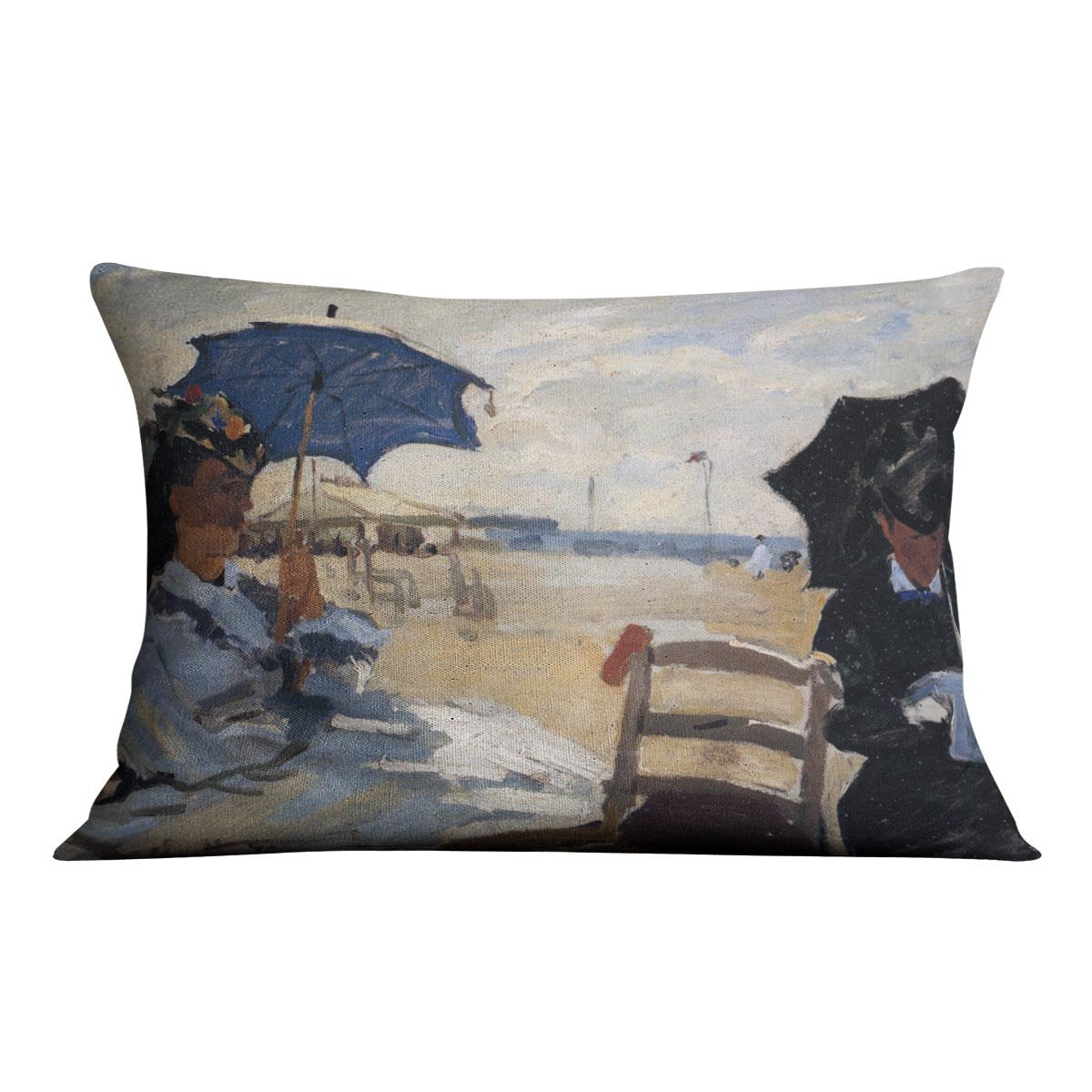 The beach a Trouville by Monet Throw Pillow