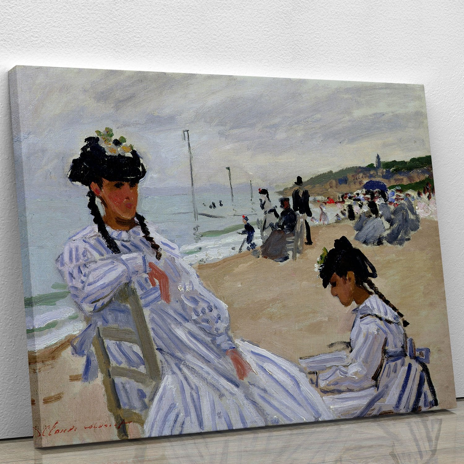 The beach at Trouville by Monet Canvas Print or Poster