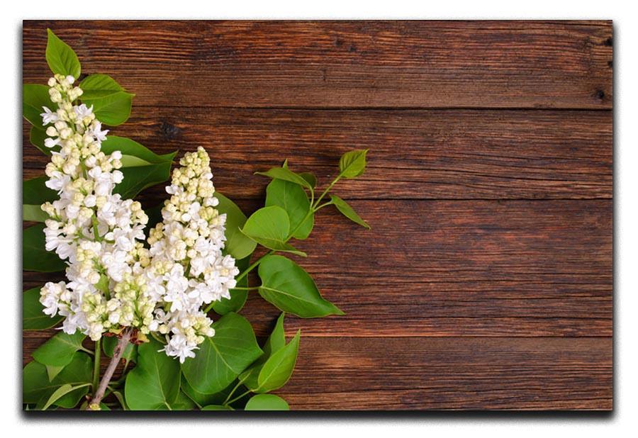 The beautiful lilac on a wooden background Canvas Print or Poster  - Canvas Art Rocks - 1