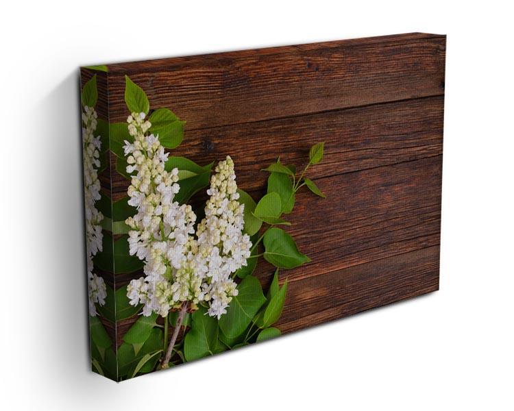 The beautiful lilac on a wooden background Canvas Print or Poster - Canvas Art Rocks - 3