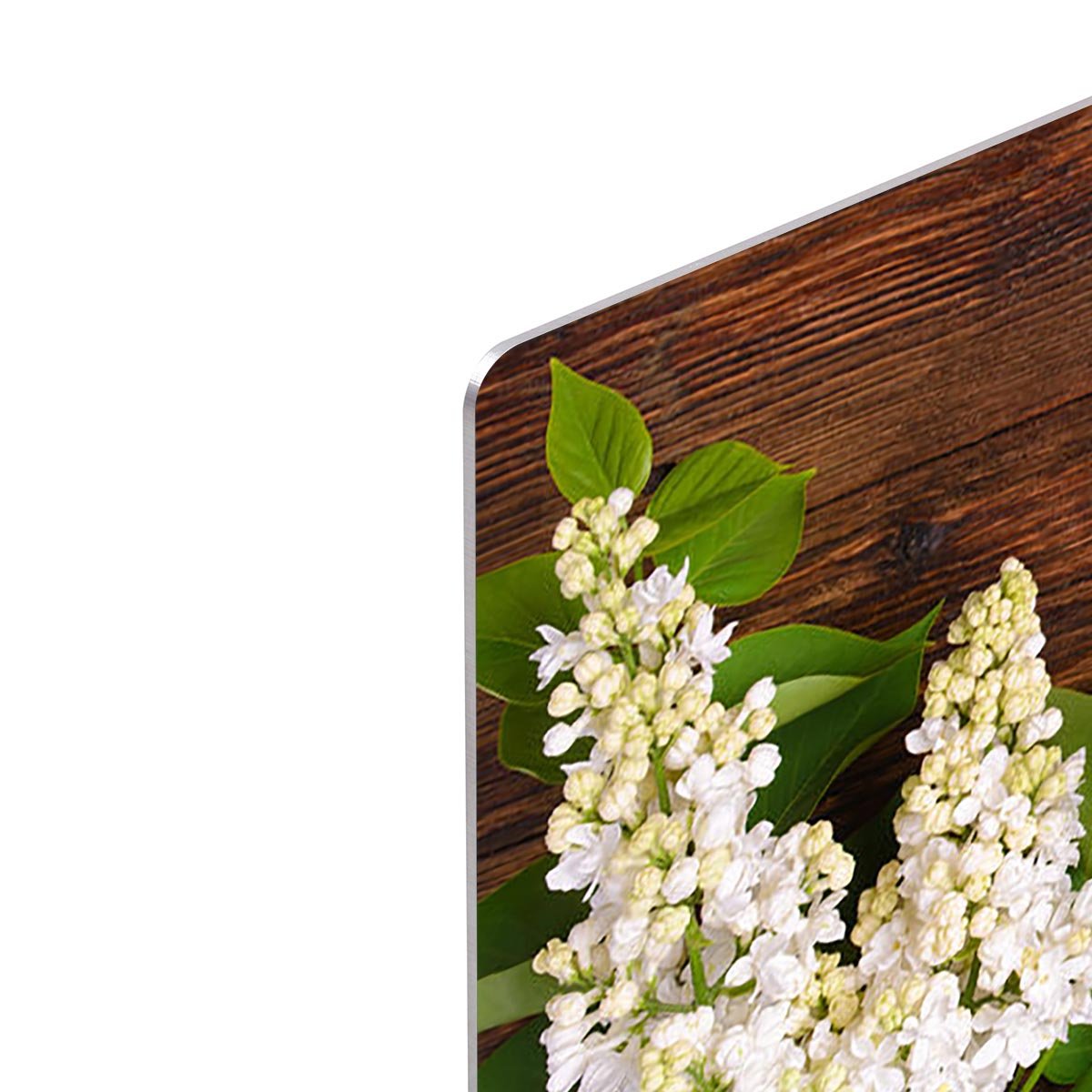 The beautiful lilac on a wooden background HD Metal Print