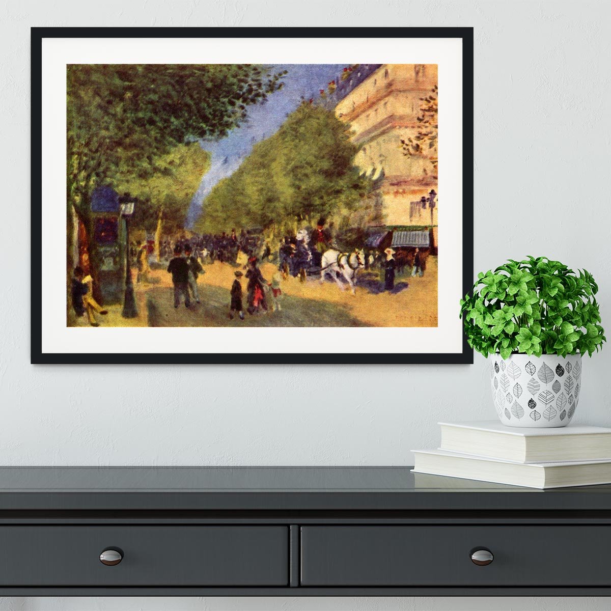 The big boulevards by Renoir Framed Print - Canvas Art Rocks - 1