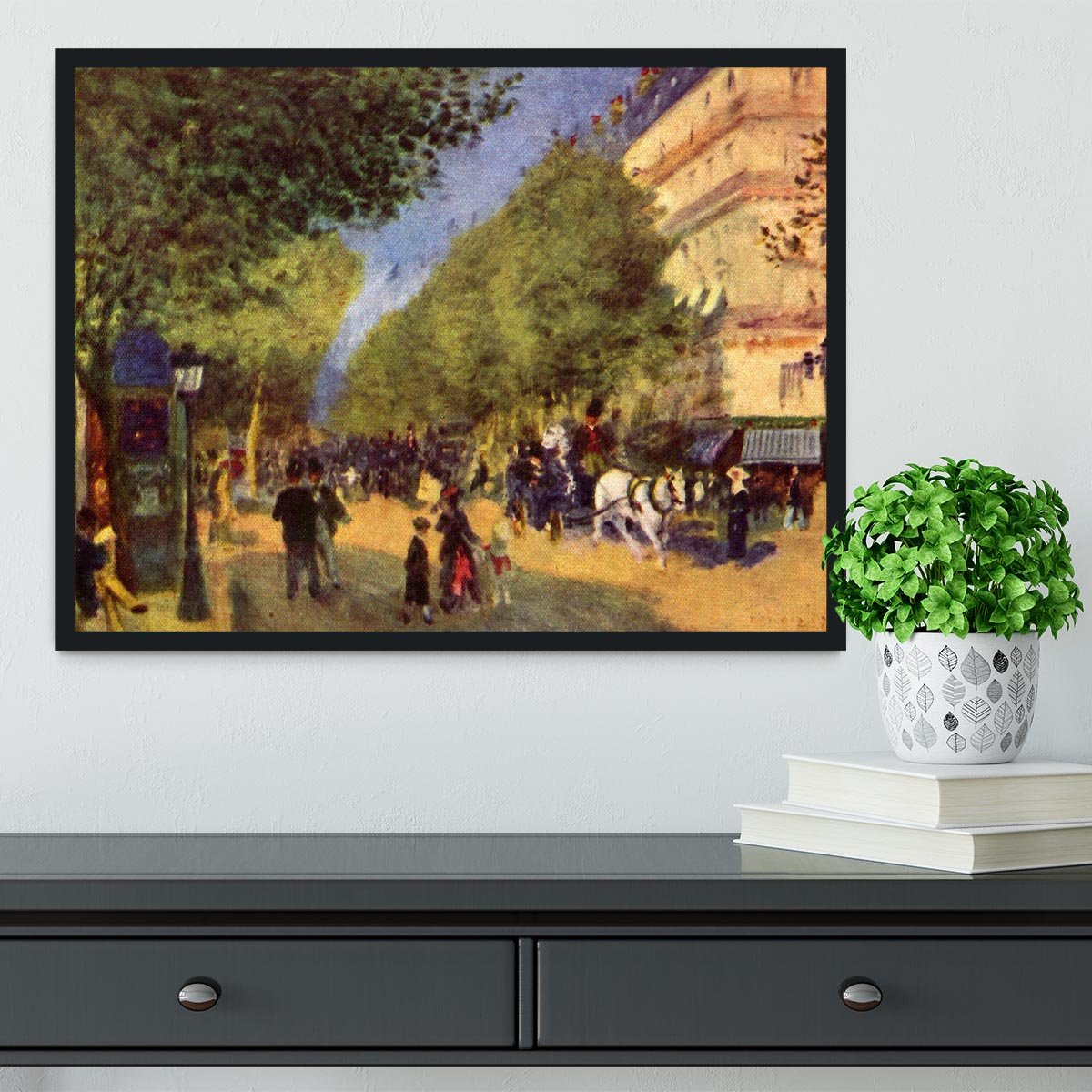 The big boulevards by Renoir Framed Print - Canvas Art Rocks - 2
