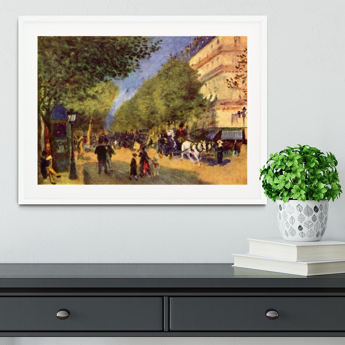 The big boulevards by Renoir Framed Print - Canvas Art Rocks - 5