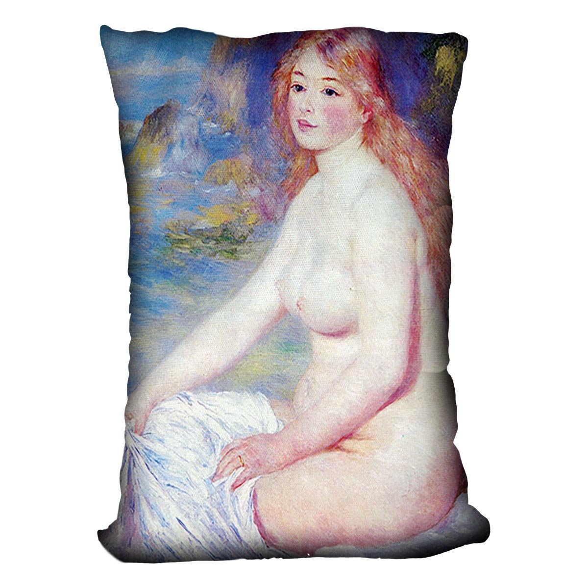 The blond bather 1 by Renoir Throw Pillow