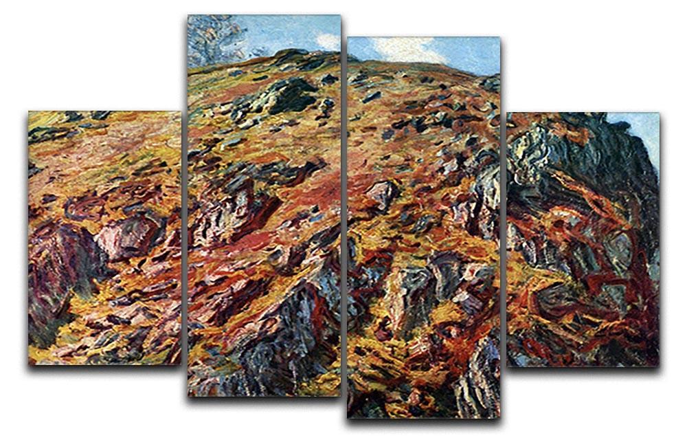 The boulder by Monet 4 Split Panel Canvas  - Canvas Art Rocks - 1