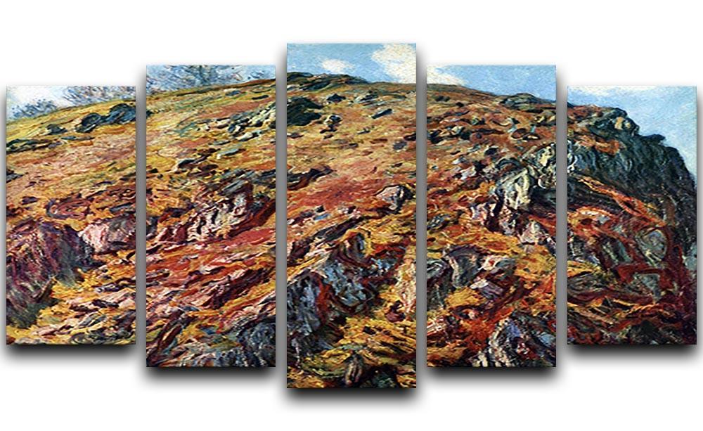 The boulder by Monet 5 Split Panel Canvas  - Canvas Art Rocks - 1