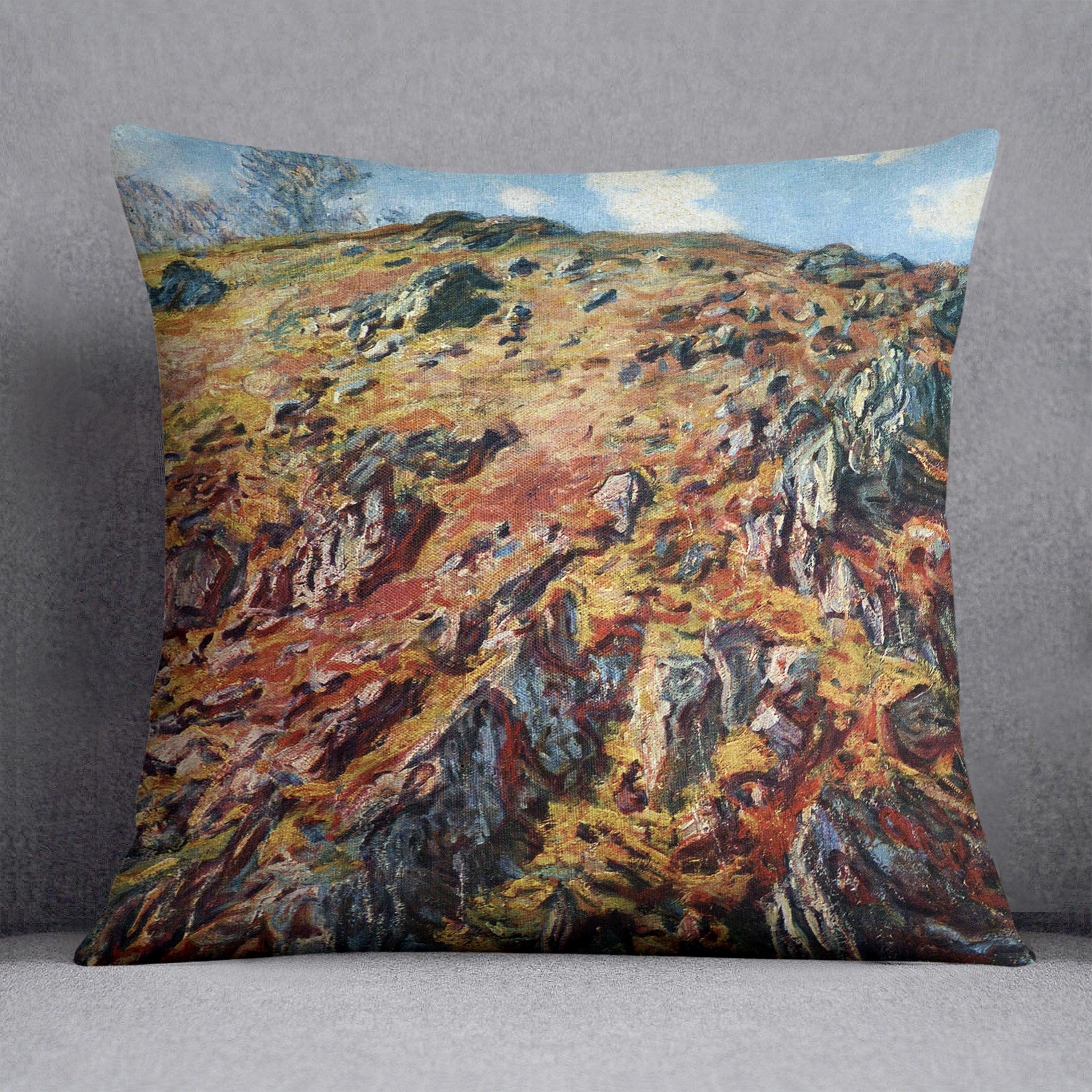 The boulder by Monet Throw Pillow