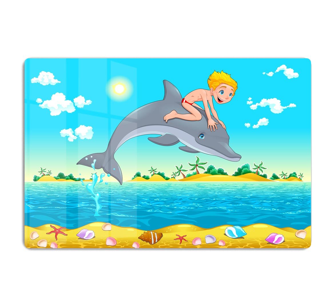 The boy and the dolphin HD Metal Print - Canvas Art Rocks - 1