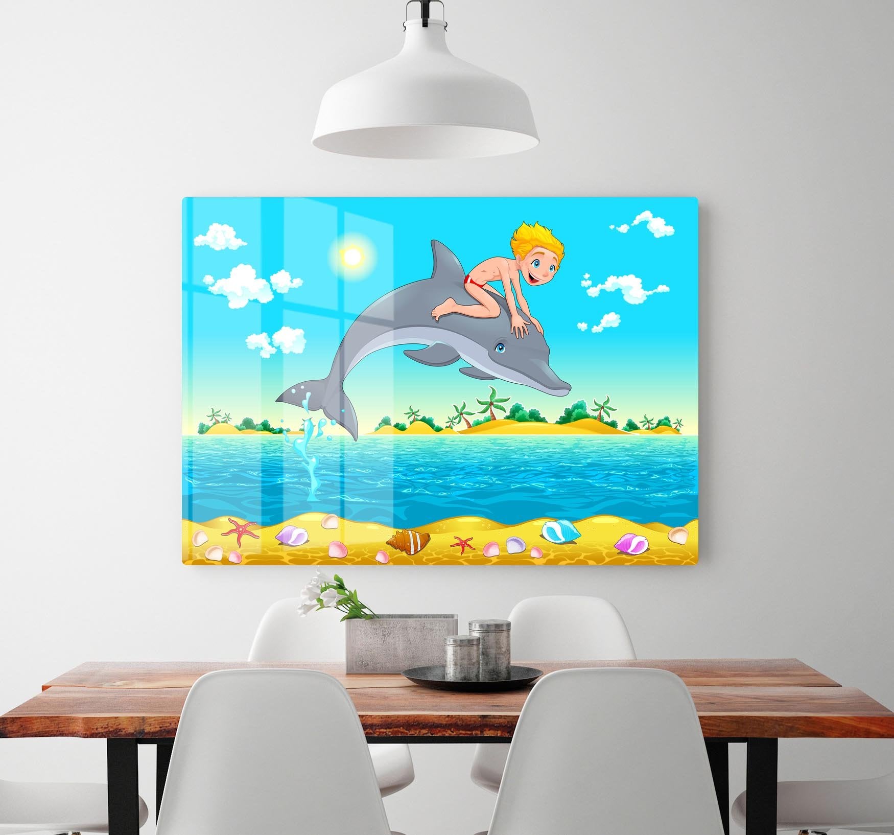 The boy and the dolphin HD Metal Print - Canvas Art Rocks - 2