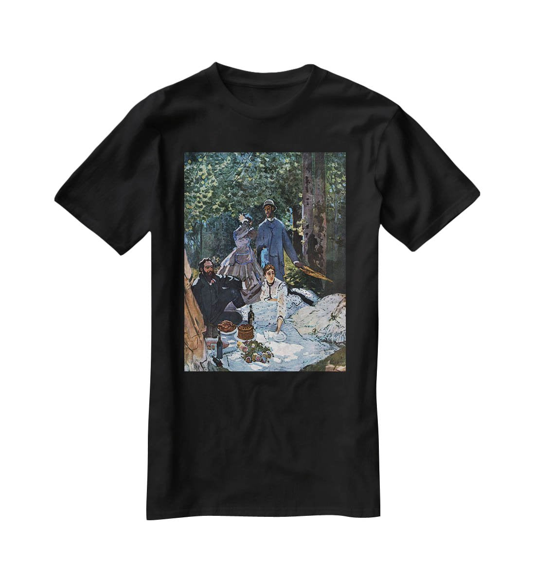 The breakfast outdoors central section by Monet T-Shirt - Canvas Art Rocks - 1