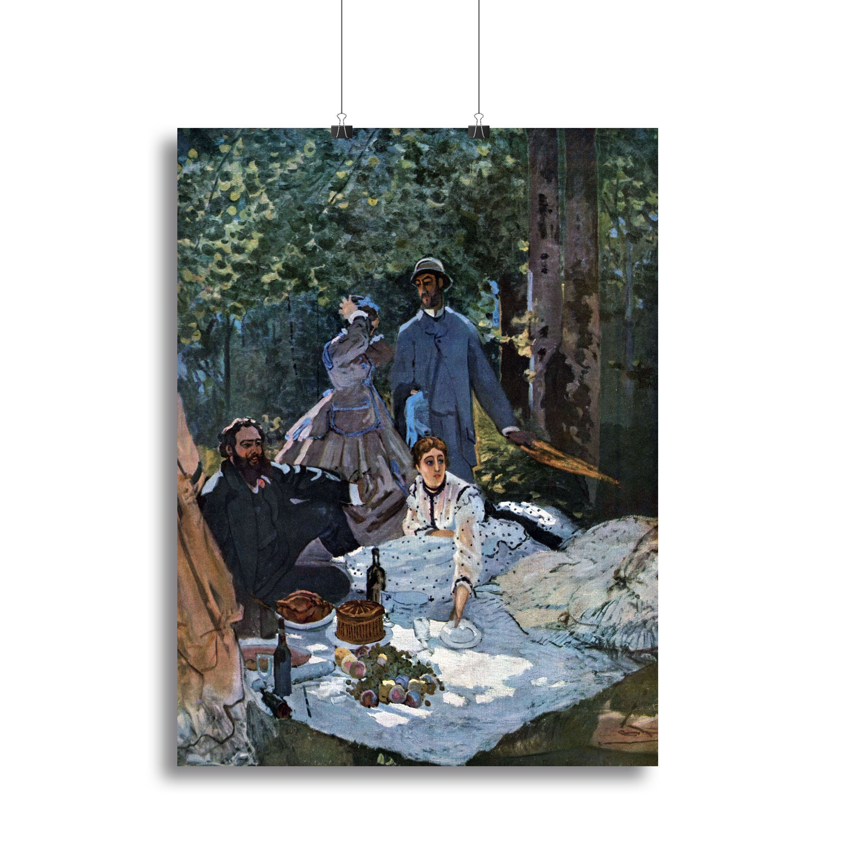 The breakfast outdoors central section by Monet Canvas Print or Poster