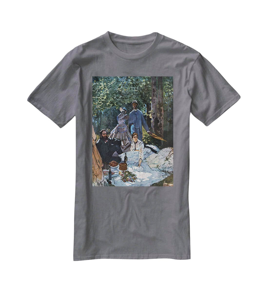The breakfast outdoors central section by Monet T-Shirt - Canvas Art Rocks - 3