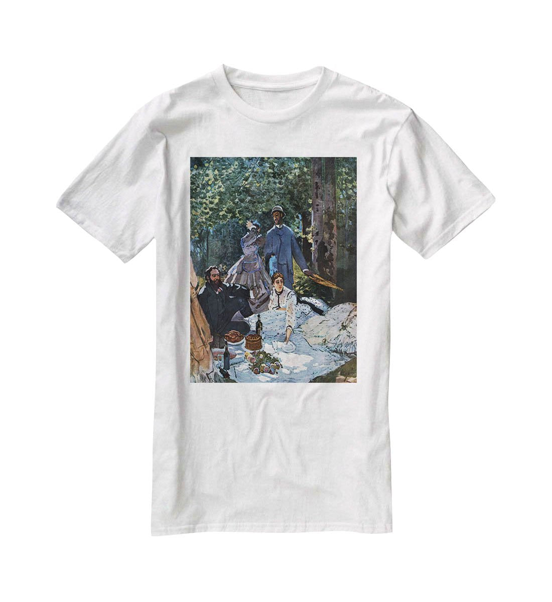 The breakfast outdoors central section by Monet T-Shirt - Canvas Art Rocks - 5