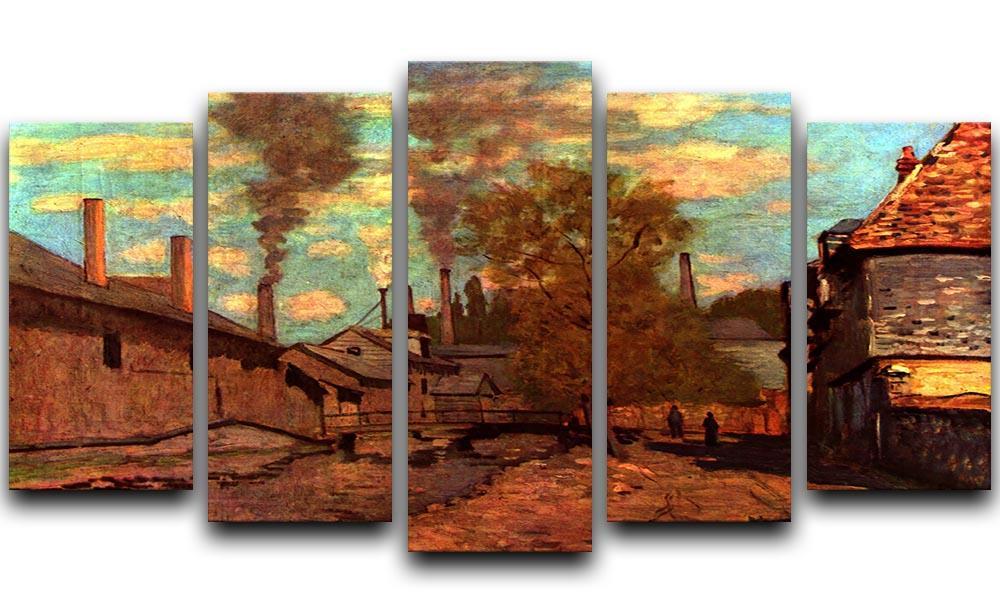 The brook of Robec by Monet 5 Split Panel Canvas  - Canvas Art Rocks - 1