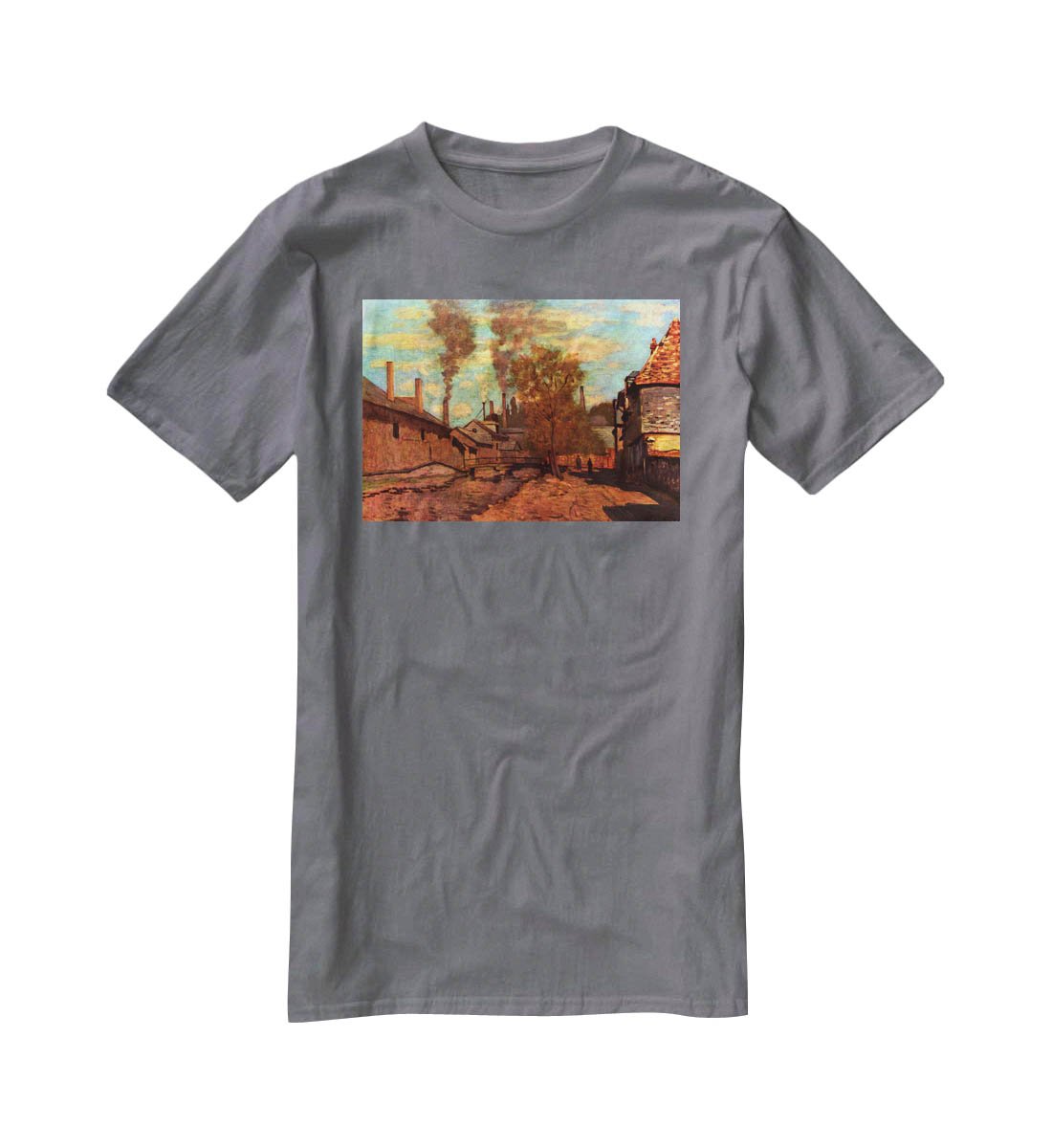 The brook of Robec by Monet T-Shirt - Canvas Art Rocks - 3