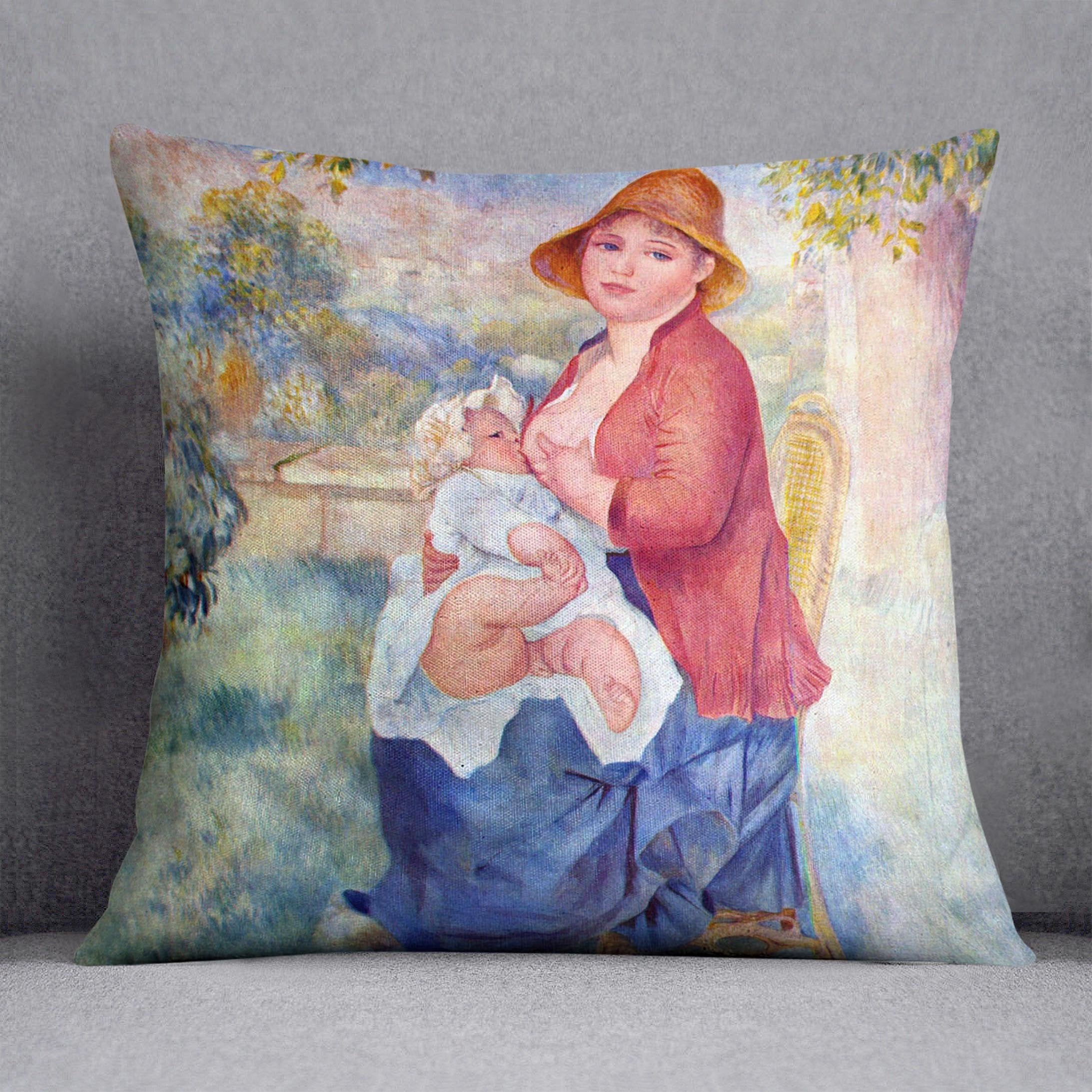 The child at the chest maternity by Renoir Throw Pillow