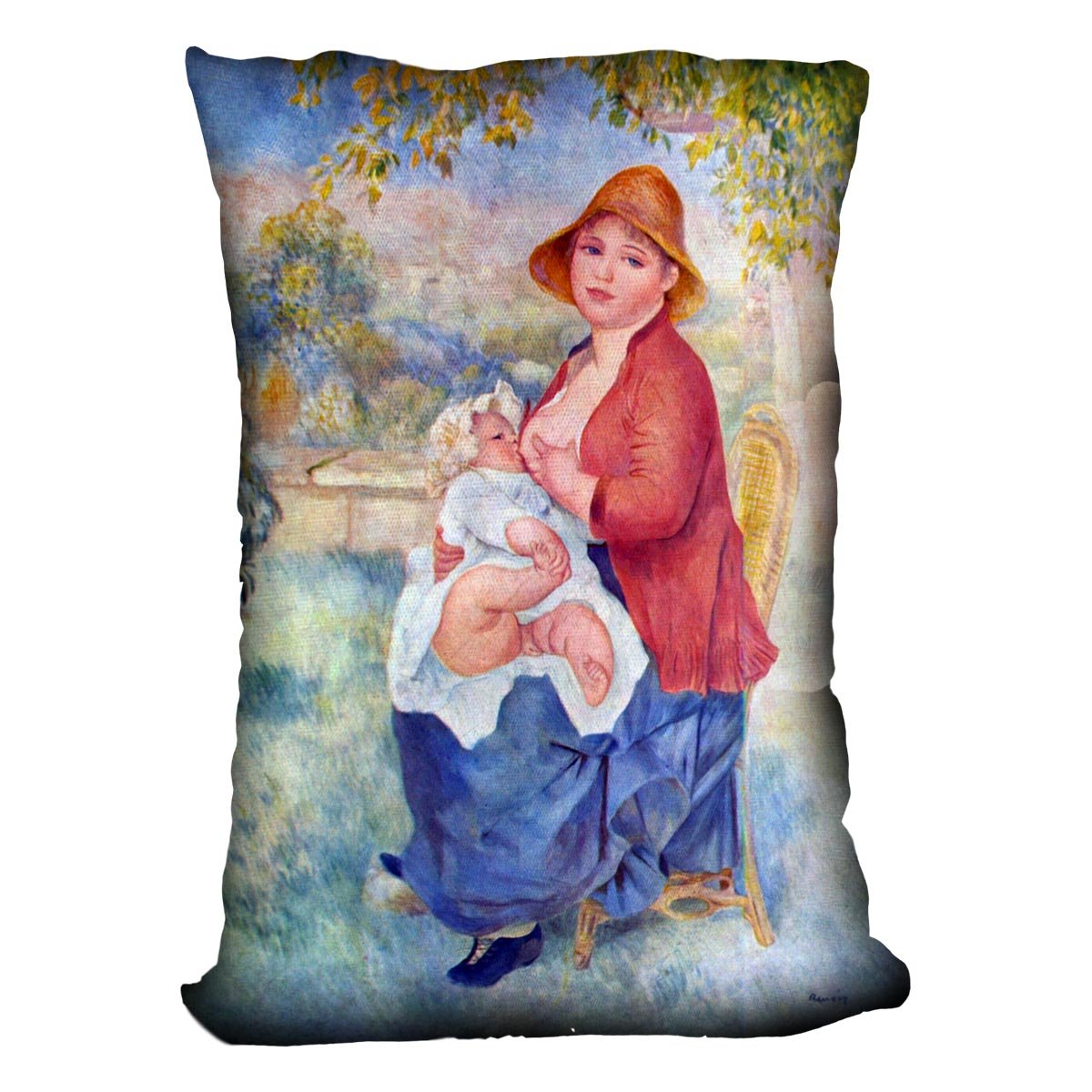 The child at the chest maternity by Renoir Throw Pillow