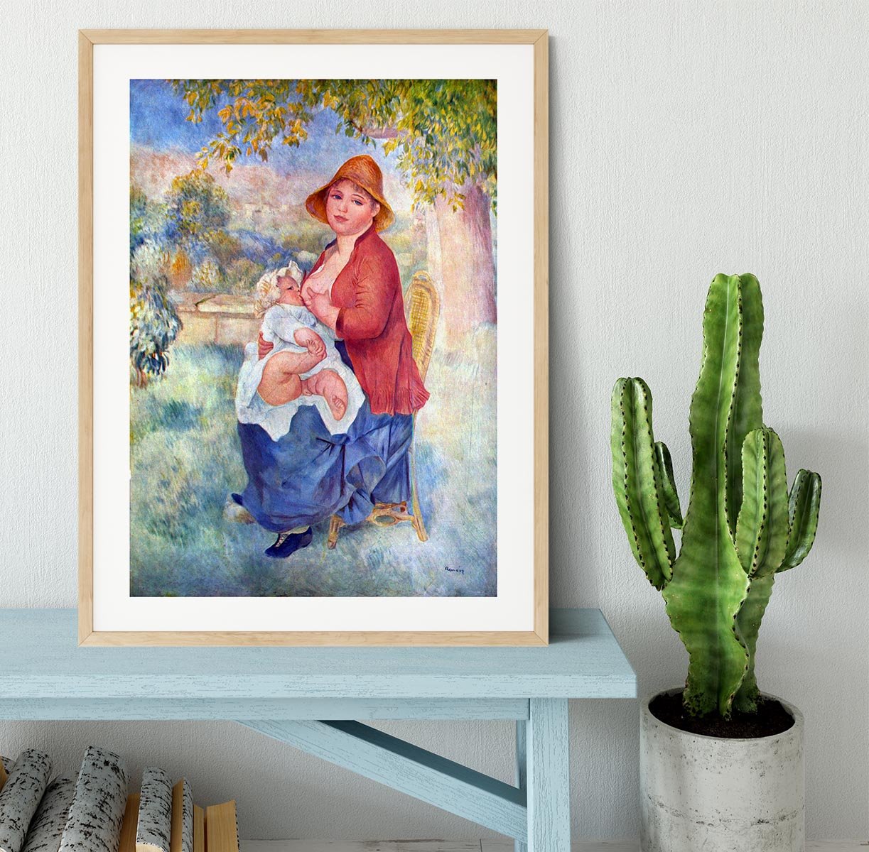 The child at the chest maternity by Renoir Framed Print - Canvas Art Rocks - 3