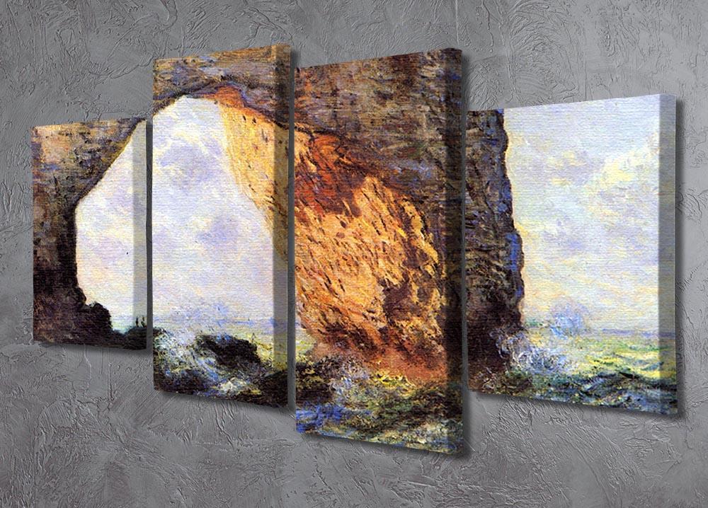 The cliff at Etretat by Monet 4 Split Panel Canvas - Canvas Art Rocks - 2