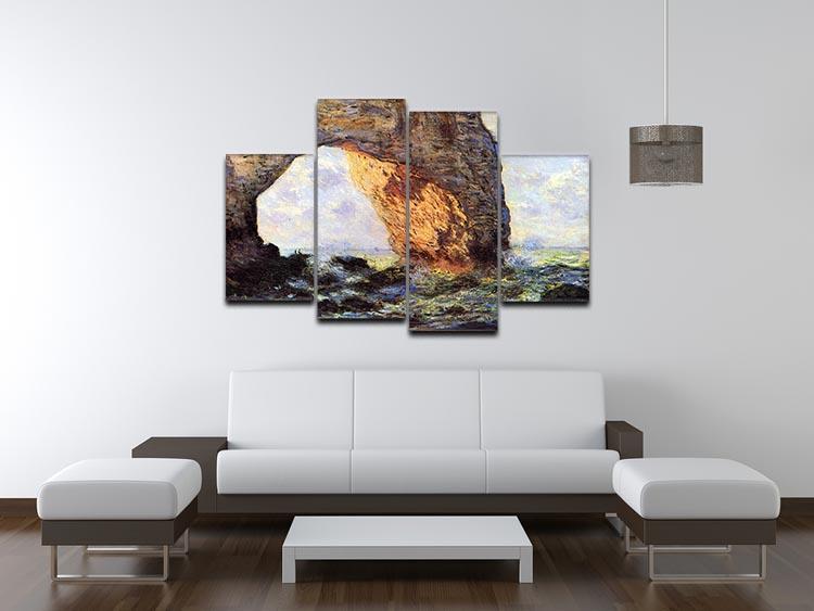 The cliff at Etretat by Monet 4 Split Panel Canvas - Canvas Art Rocks - 3