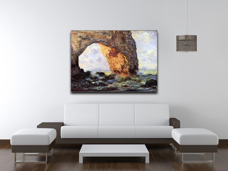 The cliff at Etretat by Monet Canvas Print & Poster - Canvas Art Rocks - 4