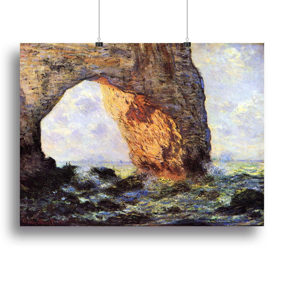 The cliff at Etretat by Monet Canvas Print or Poster