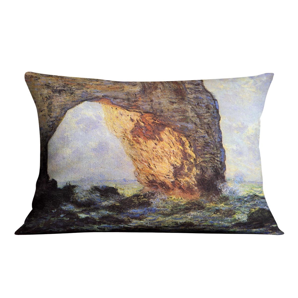 The cliff at Etretat by Monet Throw Pillow