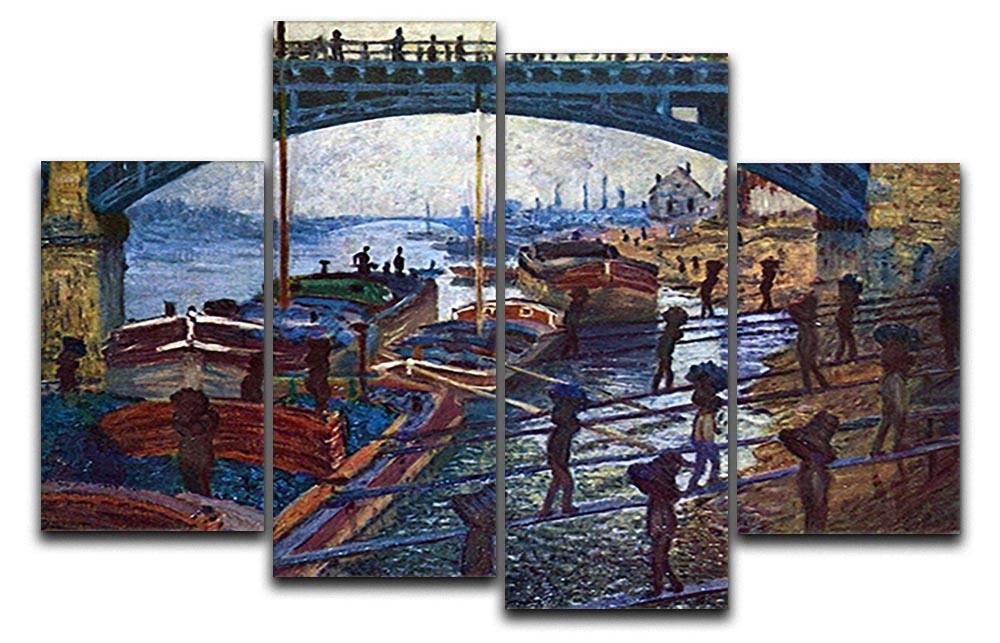 The coal carrier by Monet 4 Split Panel Canvas  - Canvas Art Rocks - 1