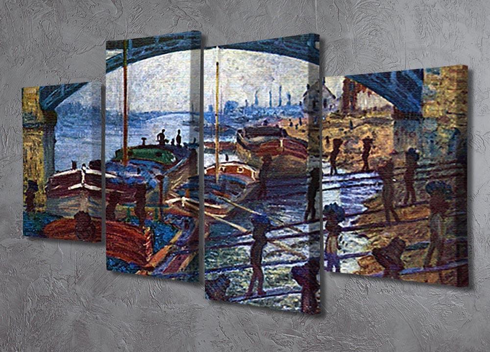 The coal carrier by Monet 4 Split Panel Canvas - Canvas Art Rocks - 2