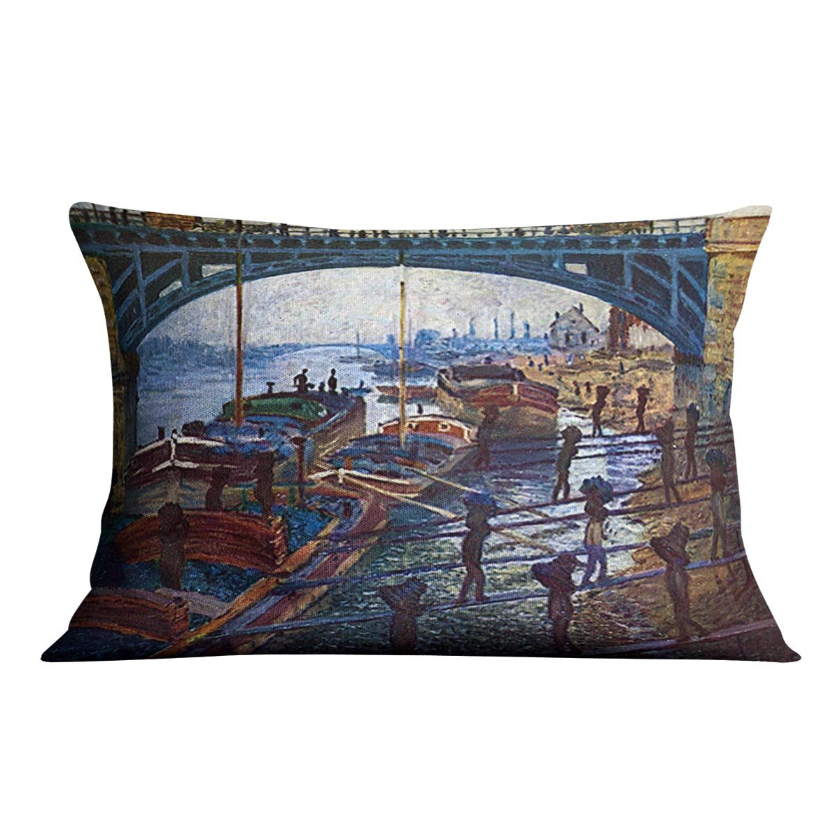 The coal carrier by Monet Throw Pillow