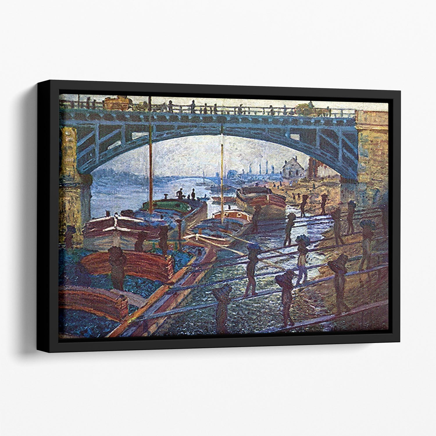 The coal carrier by Monet Floating Framed Canvas