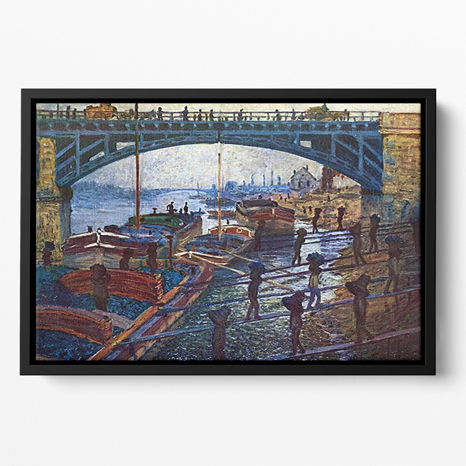 The coal carrier by Monet Floating Framed Canvas