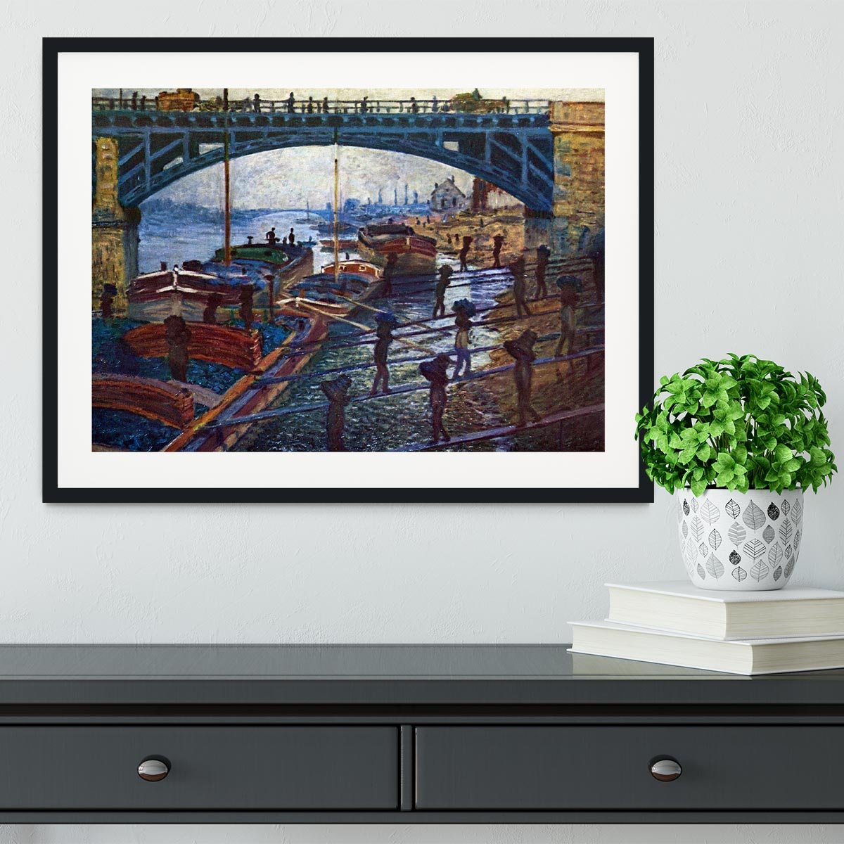 The coal carrier by Monet Framed Print - Canvas Art Rocks - 1