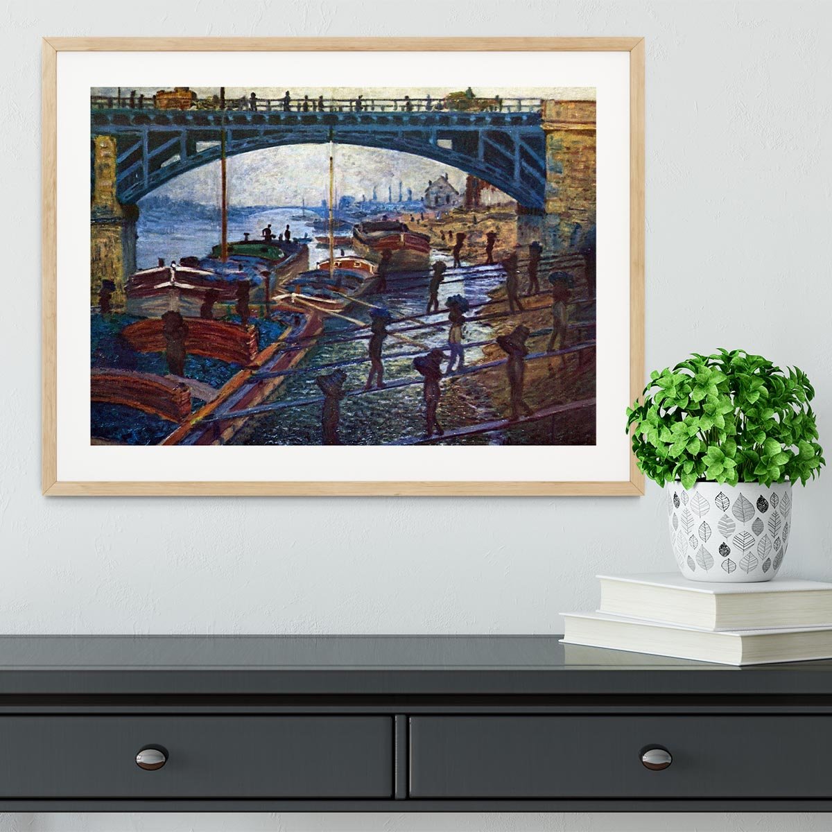 The coal carrier by Monet Framed Print - Canvas Art Rocks - 3