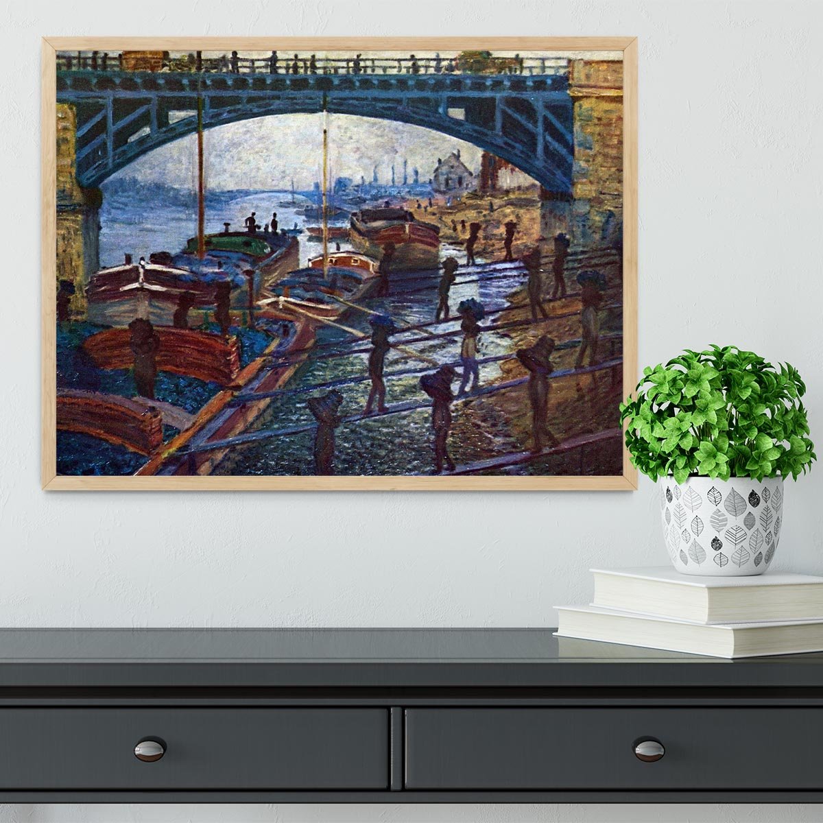 The coal carrier by Monet Framed Print - Canvas Art Rocks - 4