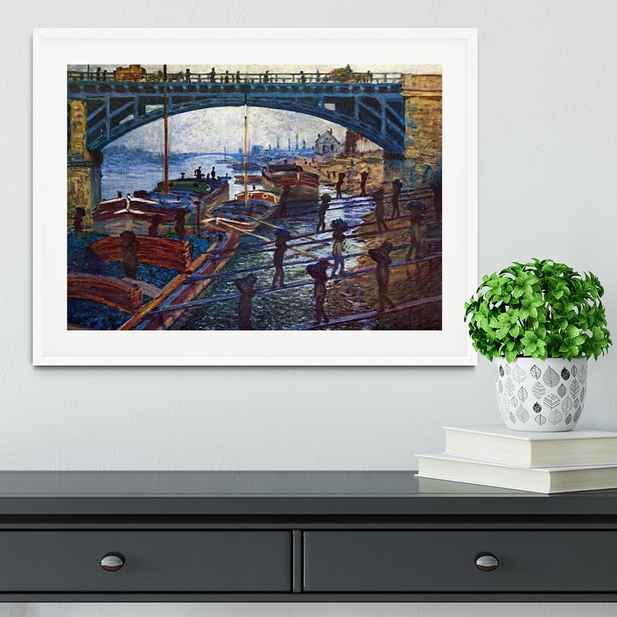 The coal carrier by Monet Framed Print - Canvas Art Rocks - 5