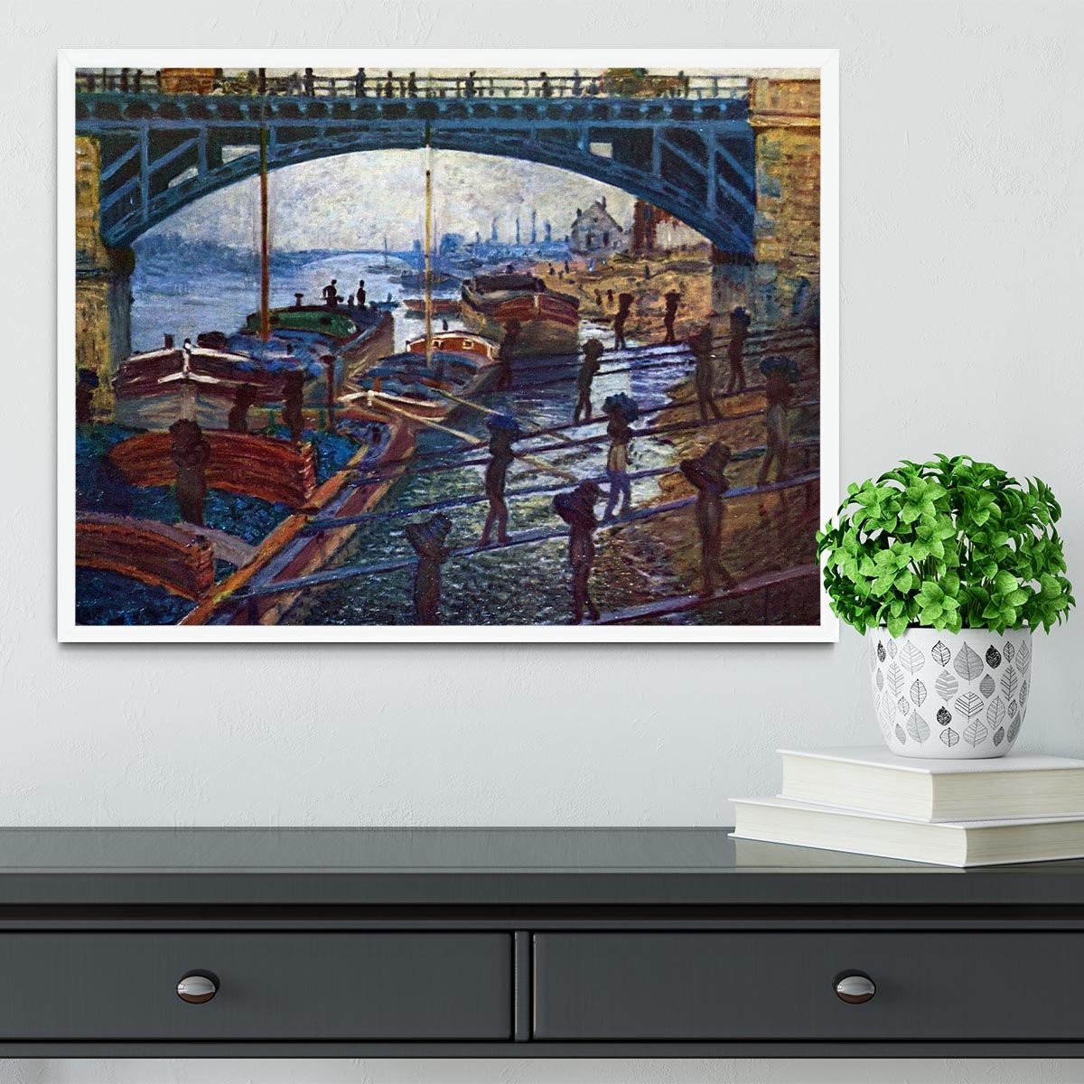 The coal carrier by Monet Framed Print - Canvas Art Rocks -6